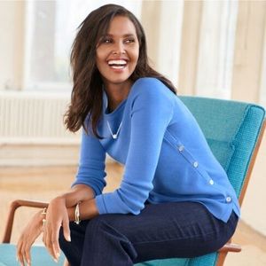 NWT Sweater with side buttons in tan